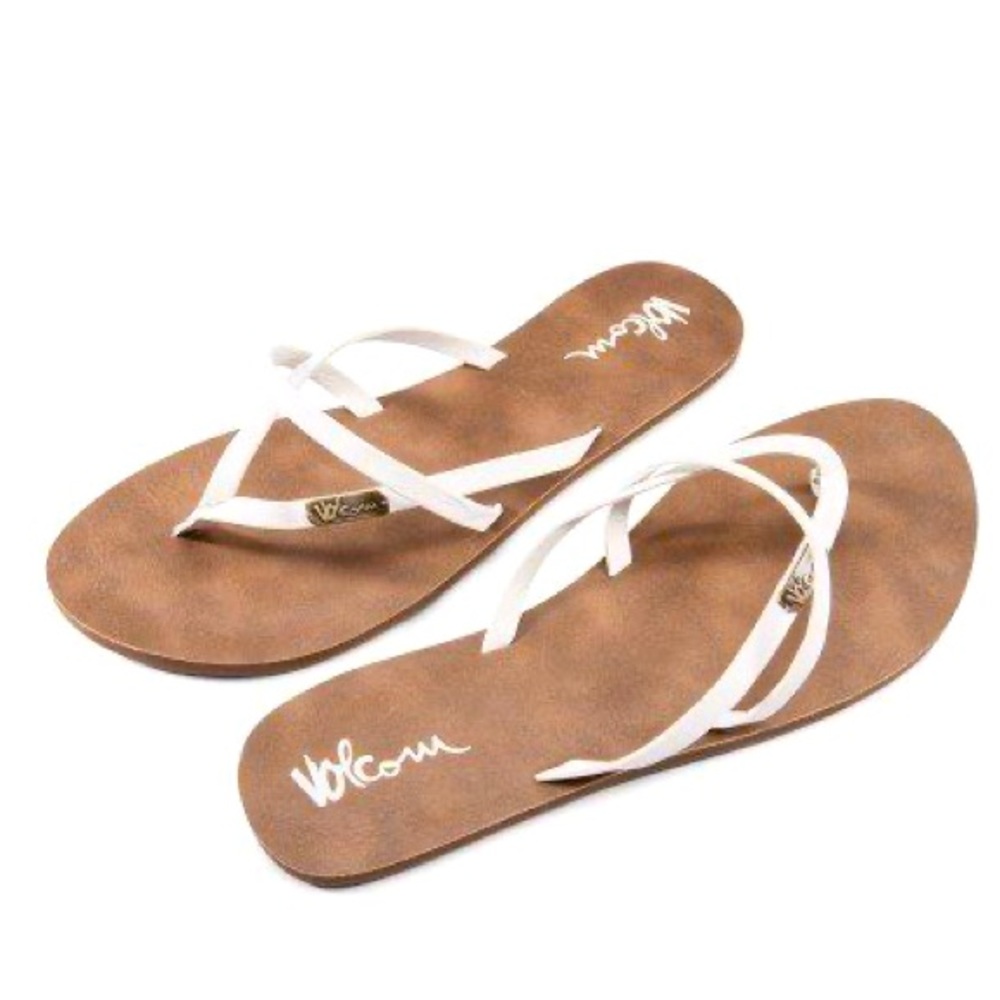 Volcom white strappy sandals